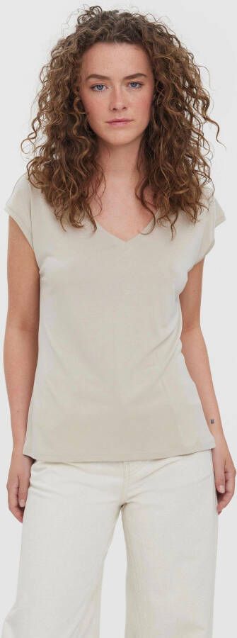 Vero Moda V-hals T-shirt voor vrouwen Vmfilli Gray Dames