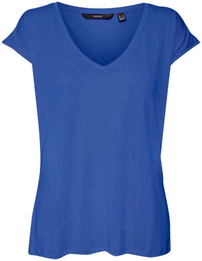 Vero Moda Shirt met V-hals VMFILLI SS V-NECK TEE GA NOOS in een materialenmix met tencel™ modal