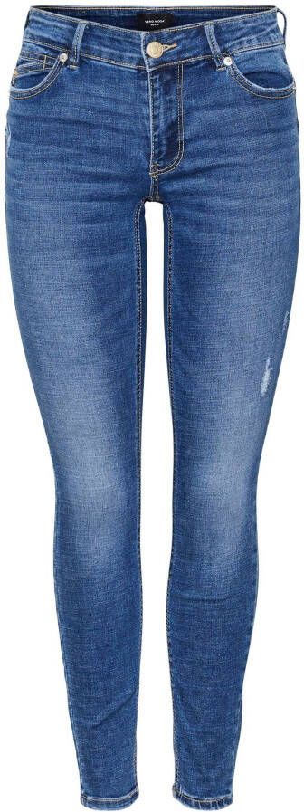 Vero Moda Skinny fit jeans VMROBYN LR SKINNY PUSHUP JNS LI399 met destroyed-effect