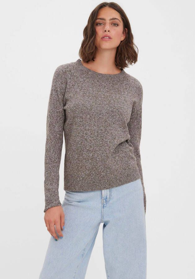 VERO MODA trui VMDOFFY van gerecycled polyester grijsblauw