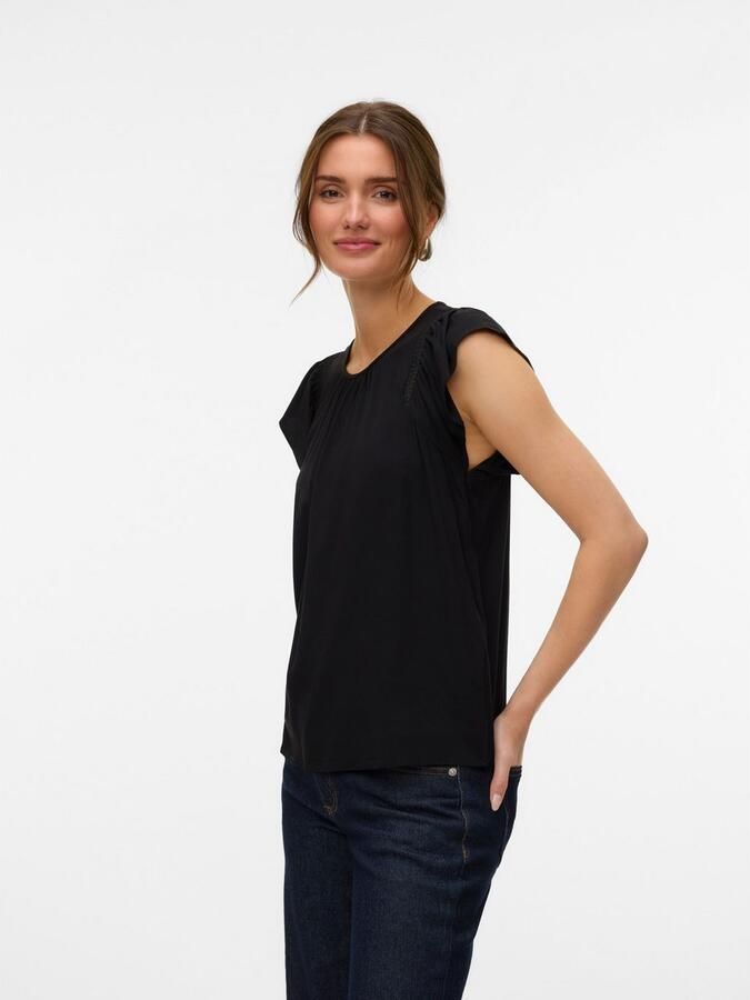 Vero Moda Blouse met korte mouwen VMBELLA SS LACE TOP WVN GA NOOS - Foto 3