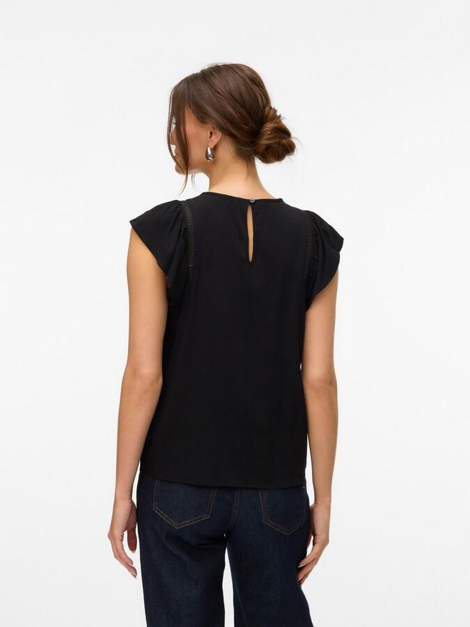 Vero Moda Blouse met korte mouwen VMBELLA SS LACE TOP WVN GA NOOS - Foto 4