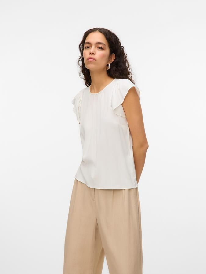 Vero Moda Blouse met korte mouwen VMBELLA SS LACE TOP WVN GA NOOS - Foto 6