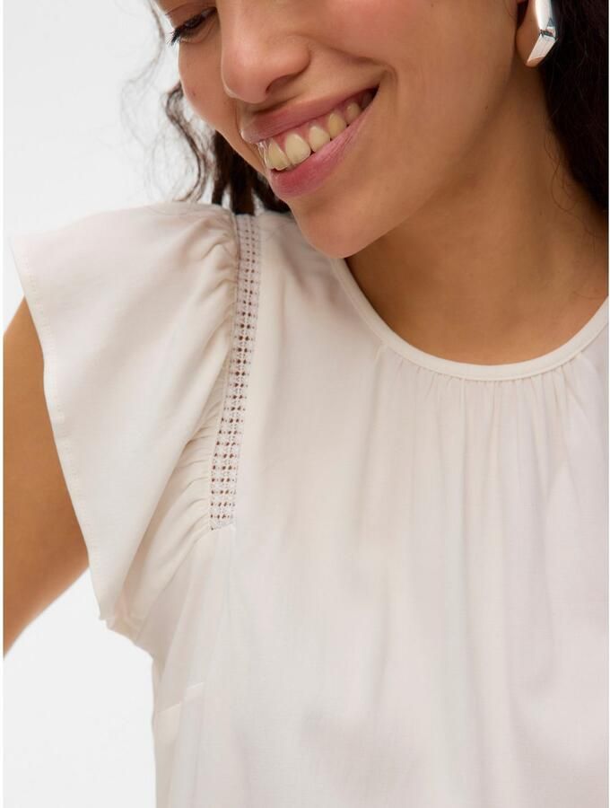 Vero Moda Blouse met korte mouwen VMBELLA SS LACE TOP WVN GA NOOS - Foto 2
