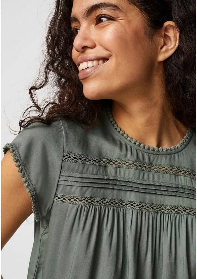 Vero Moda Blouse met korte mouwen VMDEBBIE PLEAT S L TOP GA NOOS met geweldige plooien en boordselinzetstukken op het voorpand - Foto 2