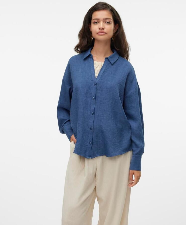 Vero Moda Blouse met lange mouwen VMMELANEY QUEENY LS SHIRT WVN NOOS - Foto 5