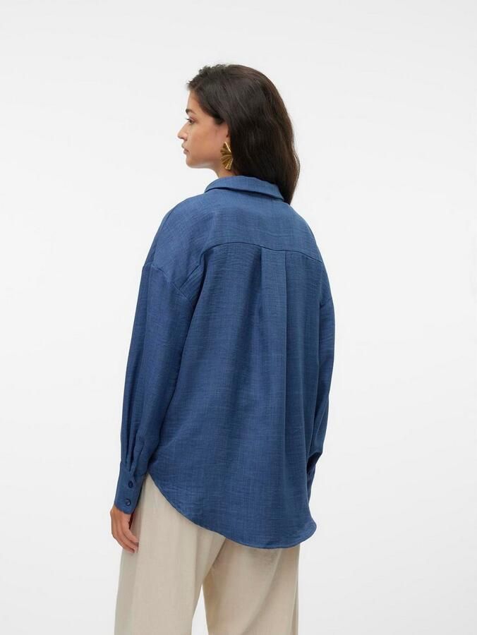 Vero Moda Blouse met lange mouwen VMMELANEY QUEENY LS SHIRT WVN NOOS - Foto 3