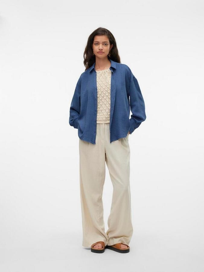 Vero Moda Blouse met lange mouwen VMMELANEY QUEENY LS SHIRT WVN NOOS - Foto 4