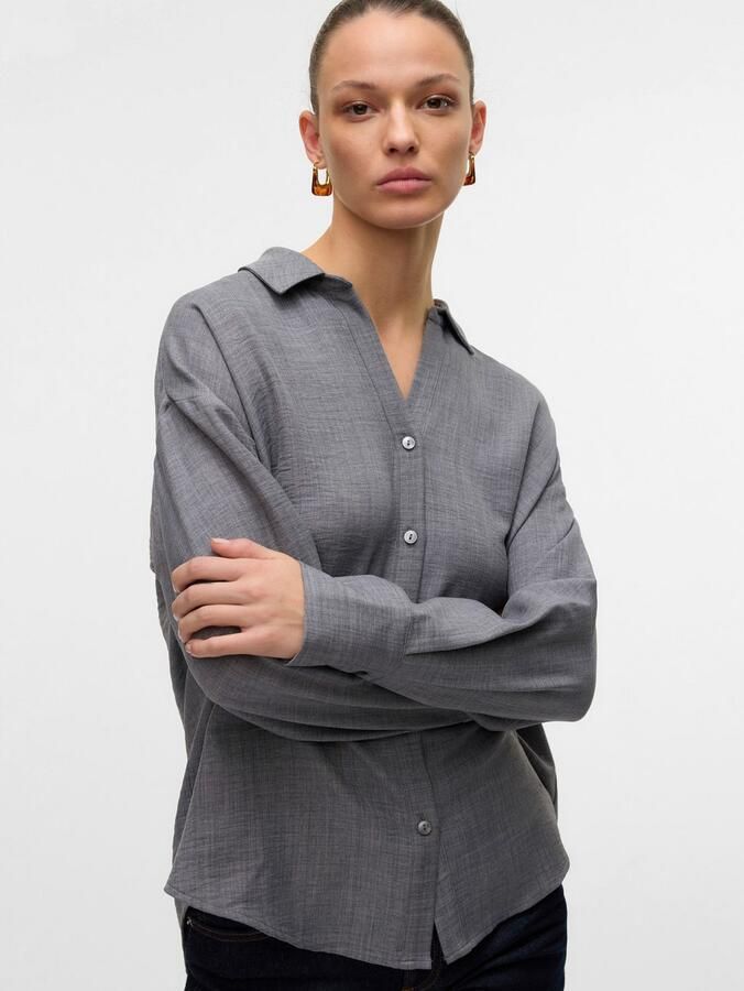 Vero Moda Blouse met lange mouwen VMMELANEY QUEENY LS SHIRT WVN NOOS - Foto 4