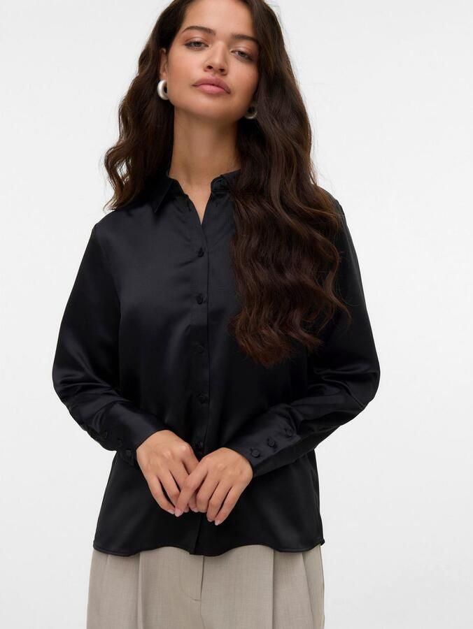 Vero Moda Blouse met lange mouwen VMMERLE LS SHIRT WVN GA NOOS - Foto 3