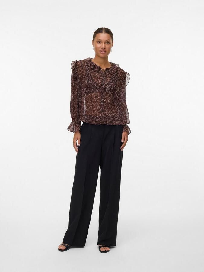 Vero Moda Regular fit blouse met platte kraag model 'PETRA' - Foto 4