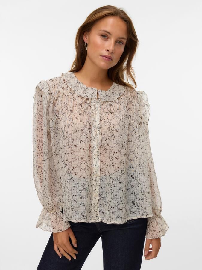 Vero Moda Regular fit blouse met platte kraag model 'PETRA' - Foto 4