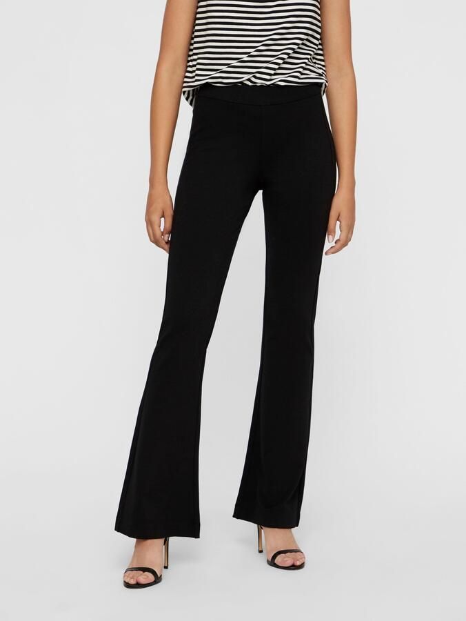 Vero Moda Vmkamma NW Flared Jersey Broek Black Dames - Foto 4