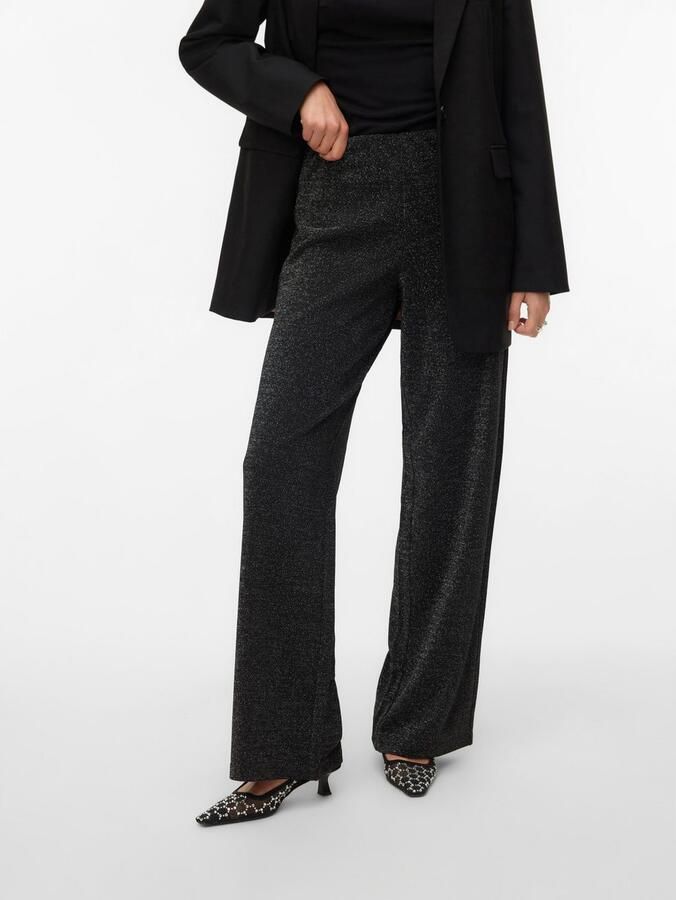 Vero Moda Comfortbroek VMBERLIN MW WIDE GLITTER PANT NOOS - Foto 4