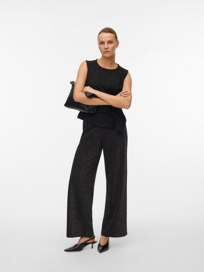 Vero Moda Comfortbroek VMBERLIN MW WIDE GLITTER PANT NOOS - Foto 6