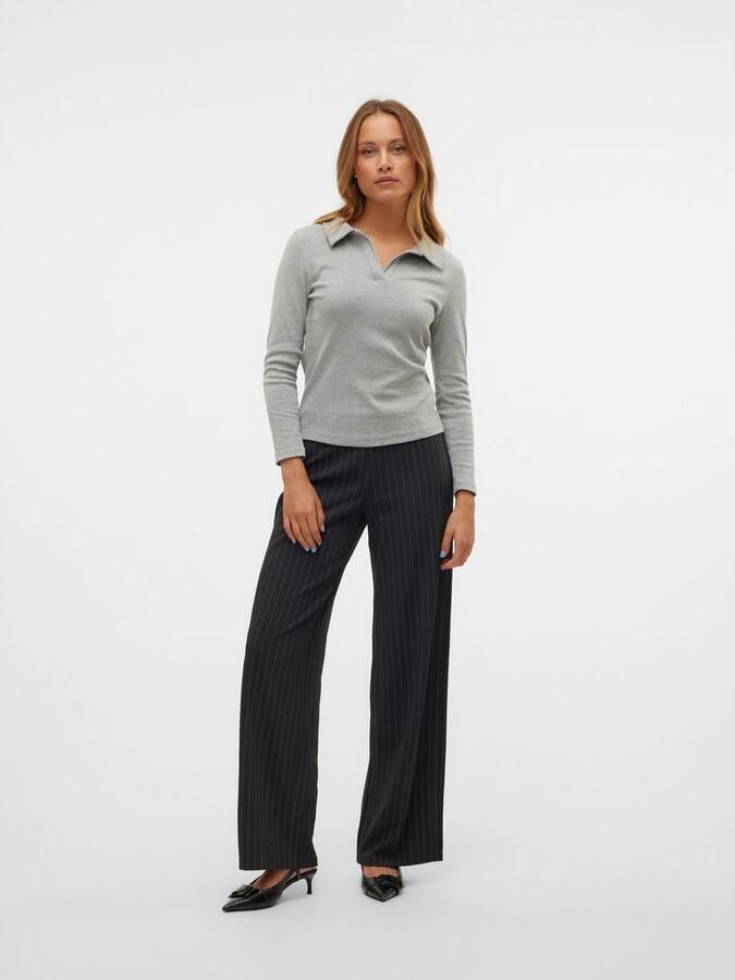 Vero Moda Relaxed fit wide leg stoffen broek met ruime pijpen model 'BERLIN' - Foto 4