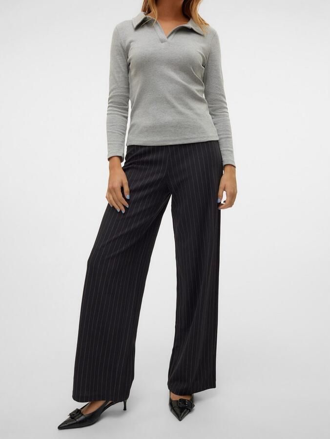 Vero Moda Relaxed fit wide leg stoffen broek met ruime pijpen model 'BERLIN' - Foto 3
