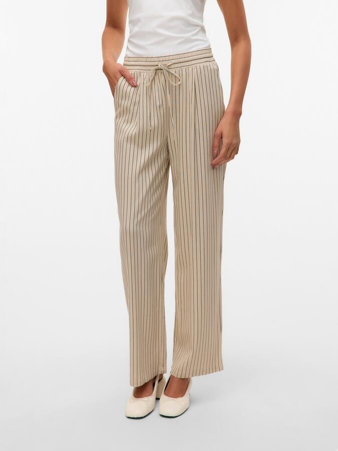 Vero Moda Loose fit bandplooibroek in een mix van viscose en linnen model 'JESMILO' - Foto 4
