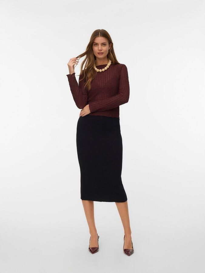 Vero Moda Gebreide rok VMSABA FULLNEEDL NW 7 8 LNGHT SKIRT NOOS - Foto 4