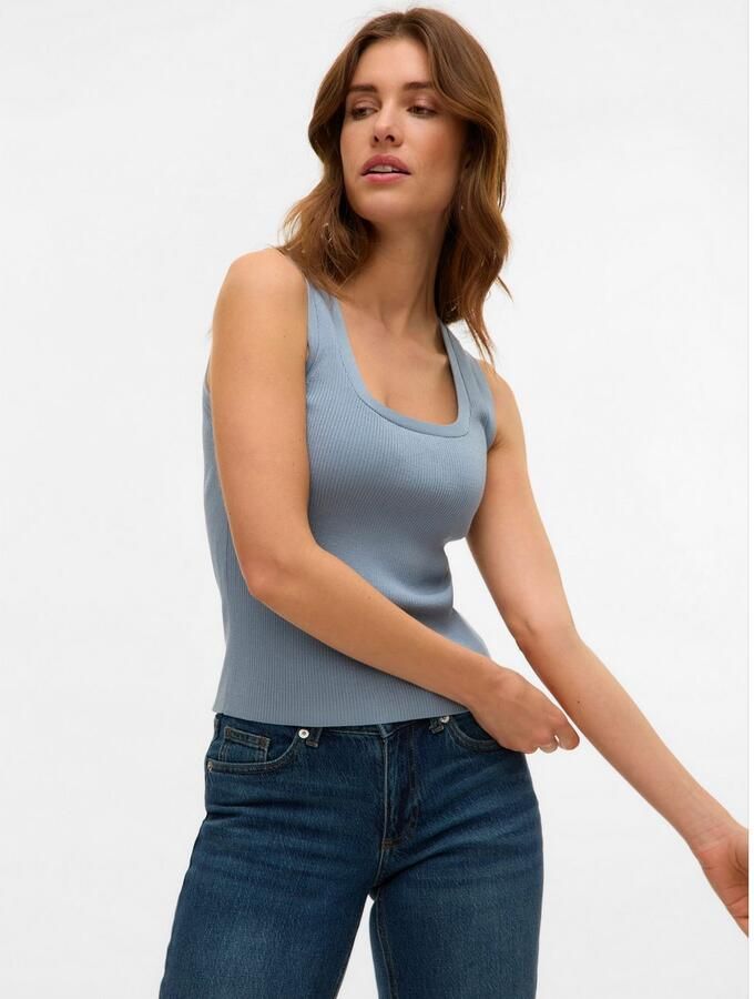 Vero Moda Gebreide top VMPOPPY SL SQUARE NECK TOP VMA NOOS