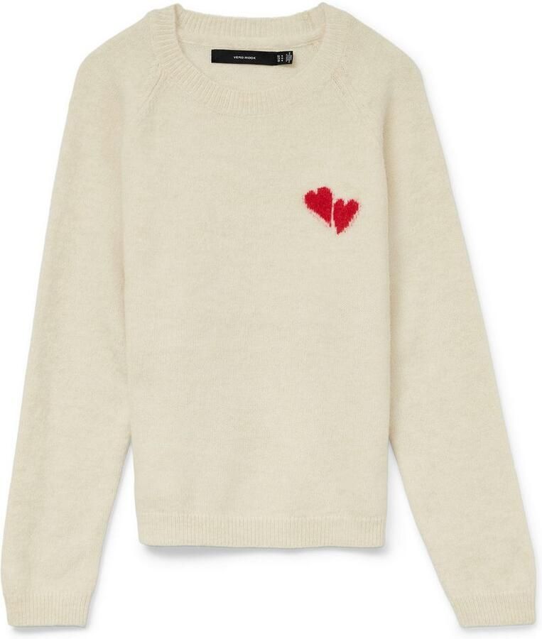 Vero Moda Gebreide trui VMBAM LS O-NECK PULLOVER BOO ENT