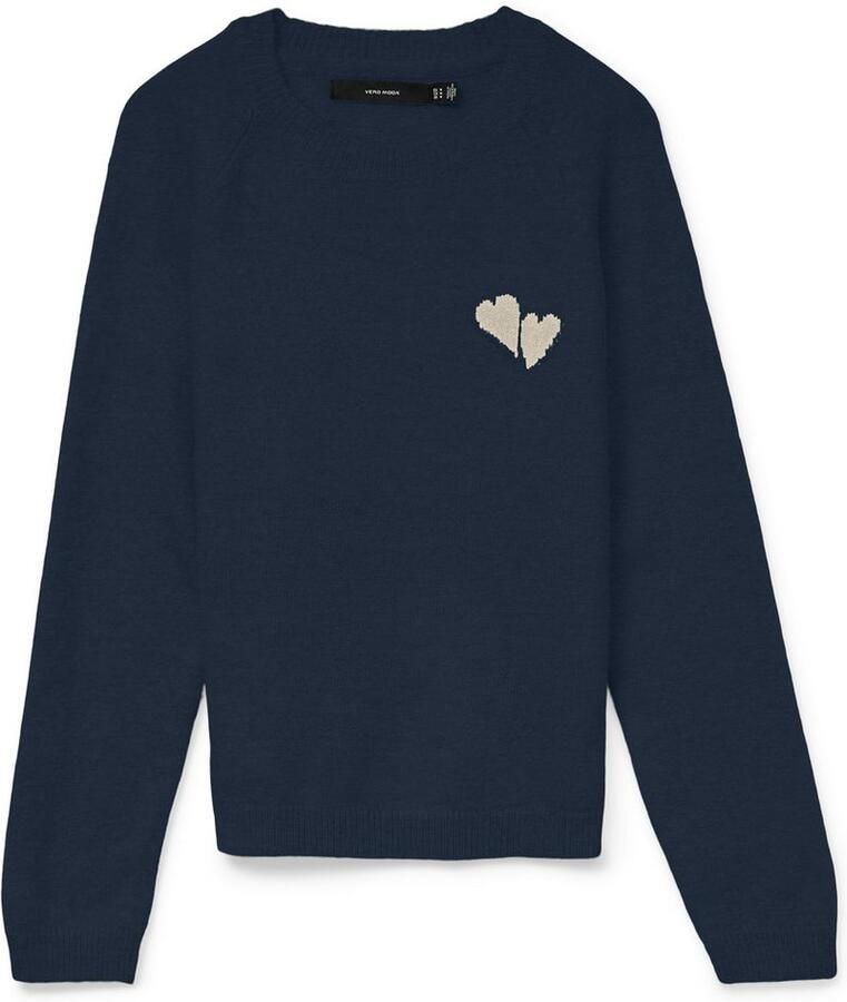 Vero Moda Gebreide trui VMBAM LS O-NECK PULLOVER BOO ENT