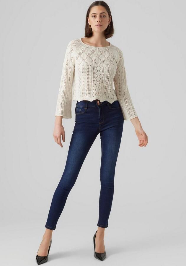 Vero Moda Gebreide trui VMGINGER 3 4 BOATNECK PULLOVER GA NOOS in vrouwelijk prachtig jacquard-breipatroon - Foto 3