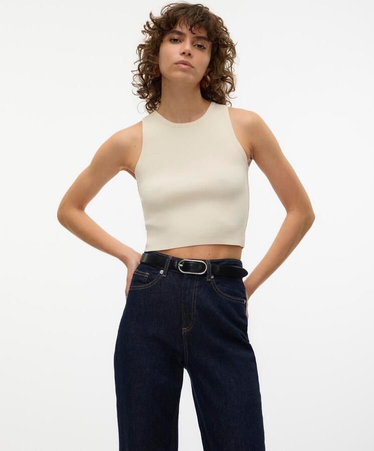 Vero Moda Gebreide trui VMGINNY SL O-NECK CROP TOP NOOS - Foto 6