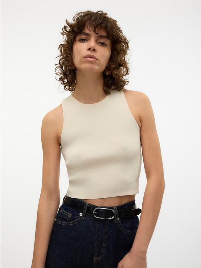 Vero Moda Gebreide trui VMGINNY SL O-NECK CROP TOP NOOS - Foto 2