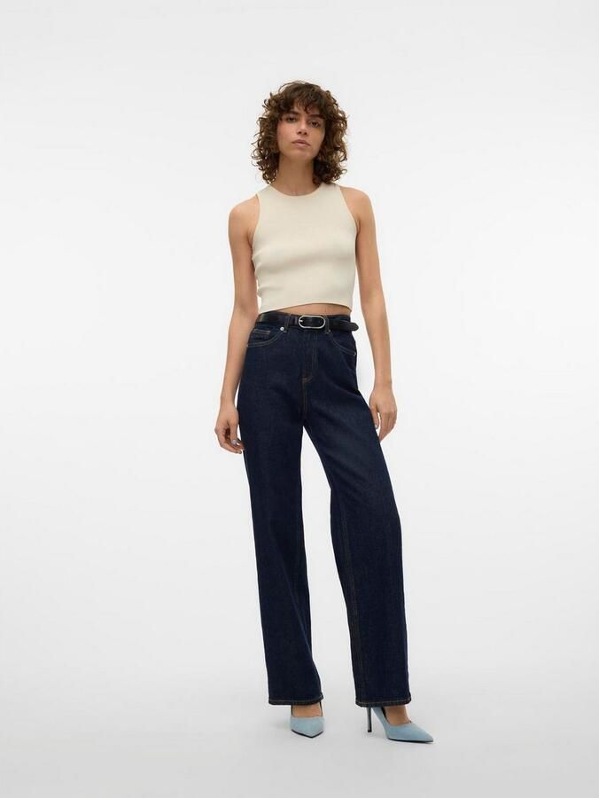 Vero Moda Gebreide trui VMGINNY SL O-NECK CROP TOP NOOS - Foto 4