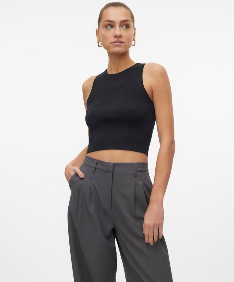 Vero Moda Gebreide trui VMGINNY SL O-NECK CROP TOP NOOS - Foto 6