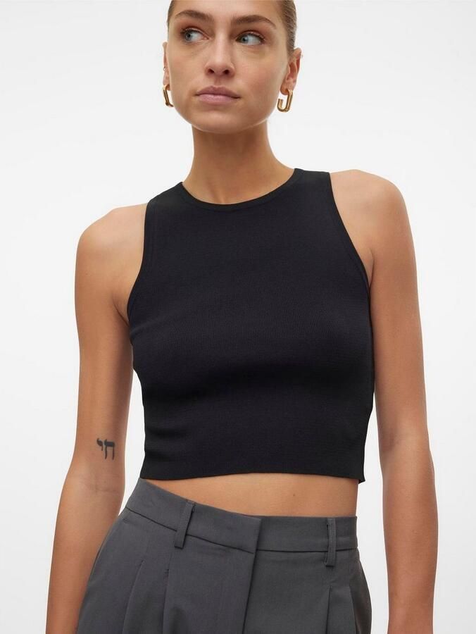 Vero Moda Gebreide trui VMGINNY SL O-NECK CROP TOP NOOS - Foto 2