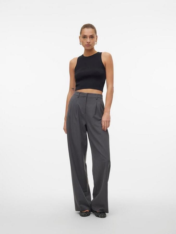 Vero Moda Gebreide trui VMGINNY SL O-NECK CROP TOP NOOS - Foto 4