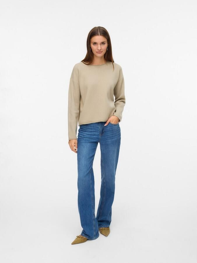 Vero Moda Gebreide trui VMGOLD ROLL LS O-NECK PULLOVER GA - Foto 4