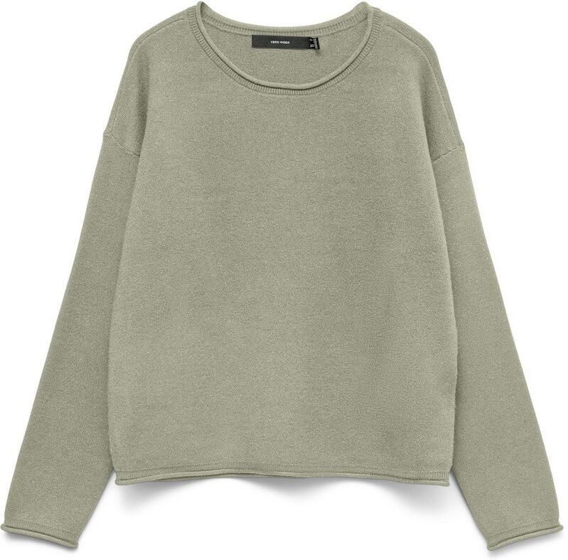 Vero Moda Gebreide trui VMGOLD ROLL LS O-NECK PULLOVER GA