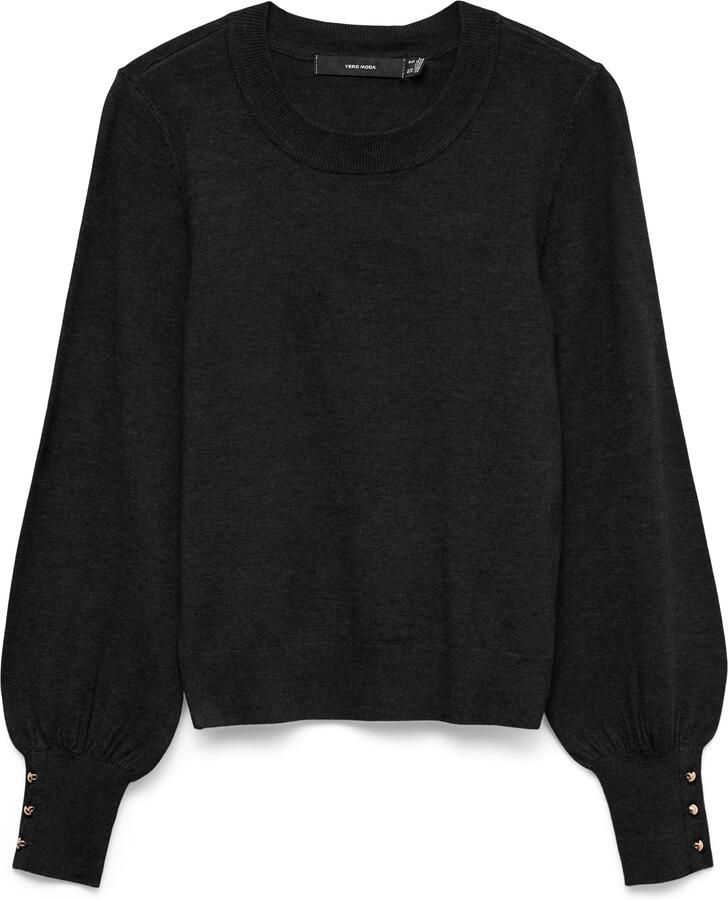 Vero Moda Gebreide trui VMHAPPY LS O-NK BUTTON CUFF PULLOVER BOO