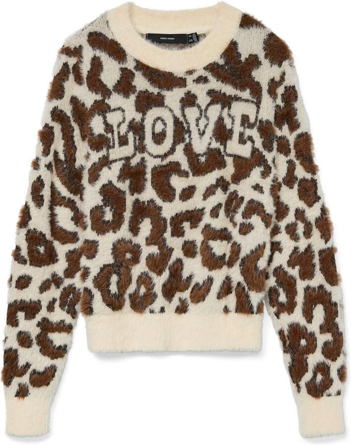 Vero Moda Gebreide trui VMJUNGLE LS O-NECK PULLOVER BOO