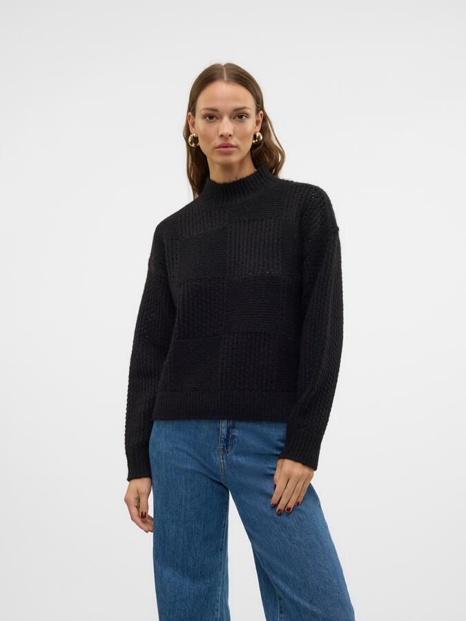 Vero Moda Regular fit gebreide pullover met opstaande kraag model 'MOON' - Foto 6