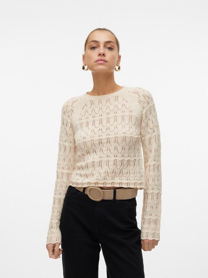 Vero Moda Regular fit gebreide pullover van ajourtricot model 'NEW FABIENNE' - Foto 2