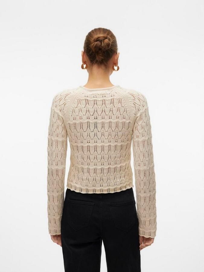 Vero Moda Regular fit gebreide pullover van ajourtricot model 'NEW FABIENNE' - Foto 3