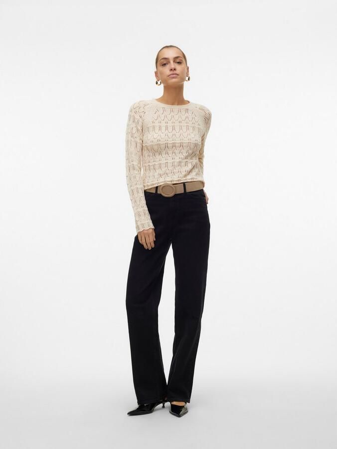 Vero Moda Regular fit gebreide pullover van ajourtricot model 'NEW FABIENNE' - Foto 4