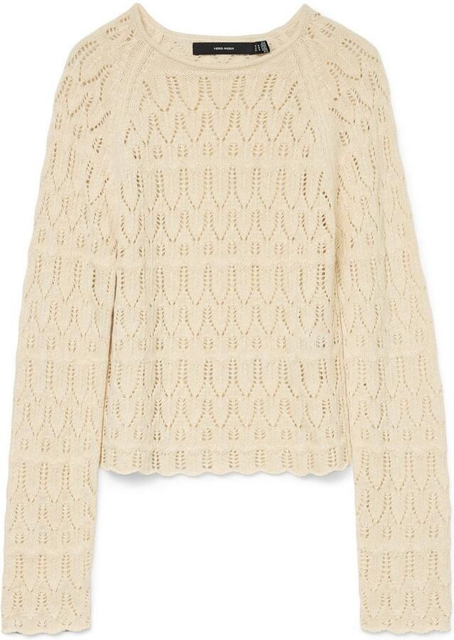 Vero Moda Regular fit gebreide pullover van ajourtricot model 'NEW FABIENNE' - Foto 6