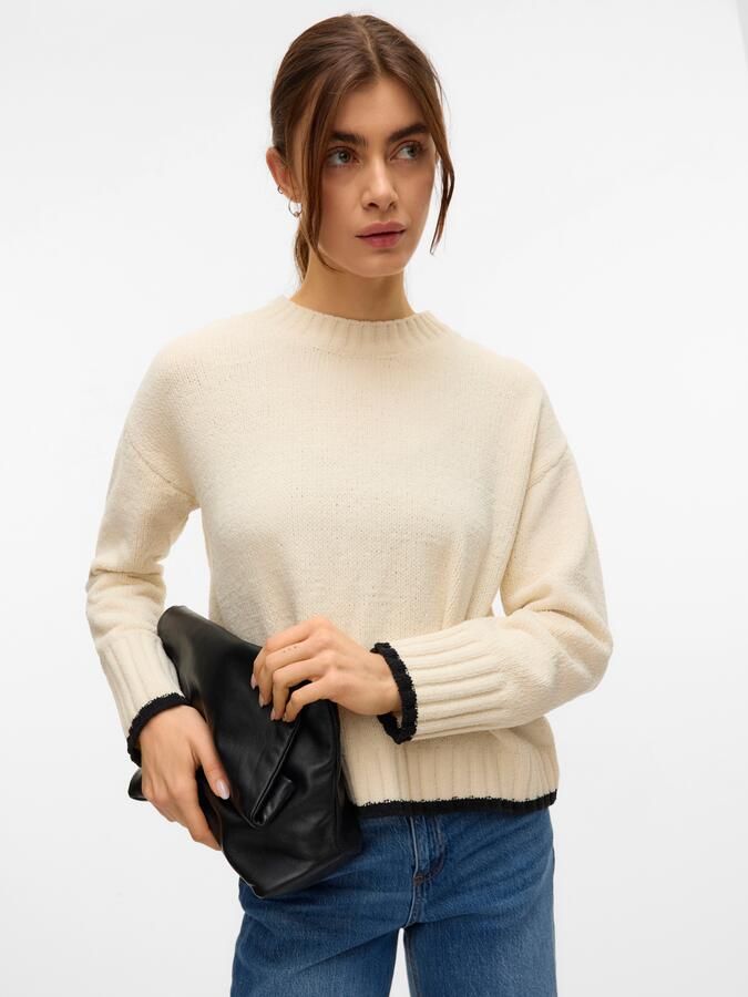 Vero Moda Regular fit gebreide pullover met contrastzoom model 'SHADOW' - Foto 6