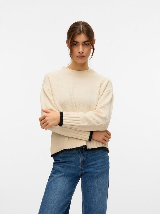 Vero Moda Regular fit gebreide pullover met contrastzoom model 'SHADOW' - Foto 3