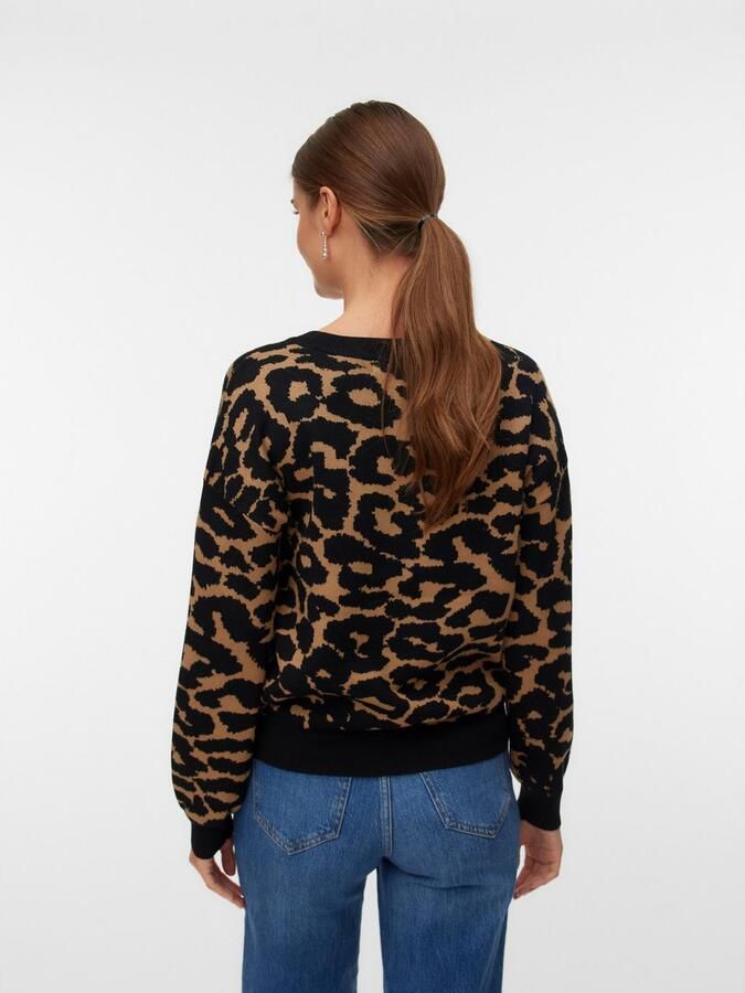 Vero Moda Regular fit gebreide pullover van viscosemix model 'SILJEANIMAL' - Foto 3