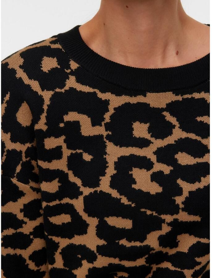 Vero Moda Regular fit gebreide pullover van viscosemix model 'SILJEANIMAL' - Foto 2