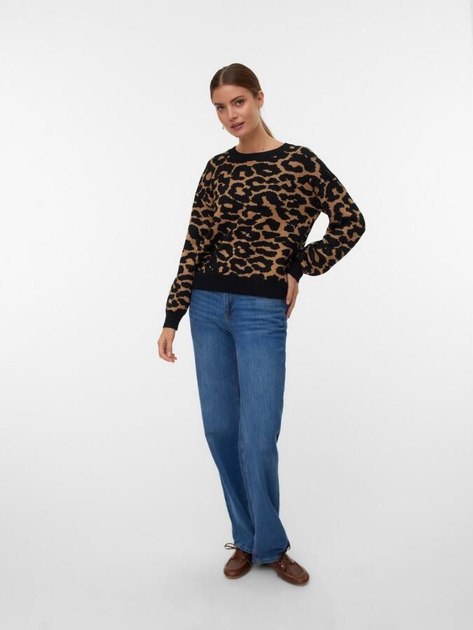 Vero Moda Regular fit gebreide pullover van viscosemix model 'SILJEANIMAL' - Foto 4