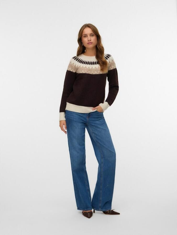Vero Moda Gebreide trui VMSIMONE LS NORDIC PULLOVER GA REP BOO - Foto 3