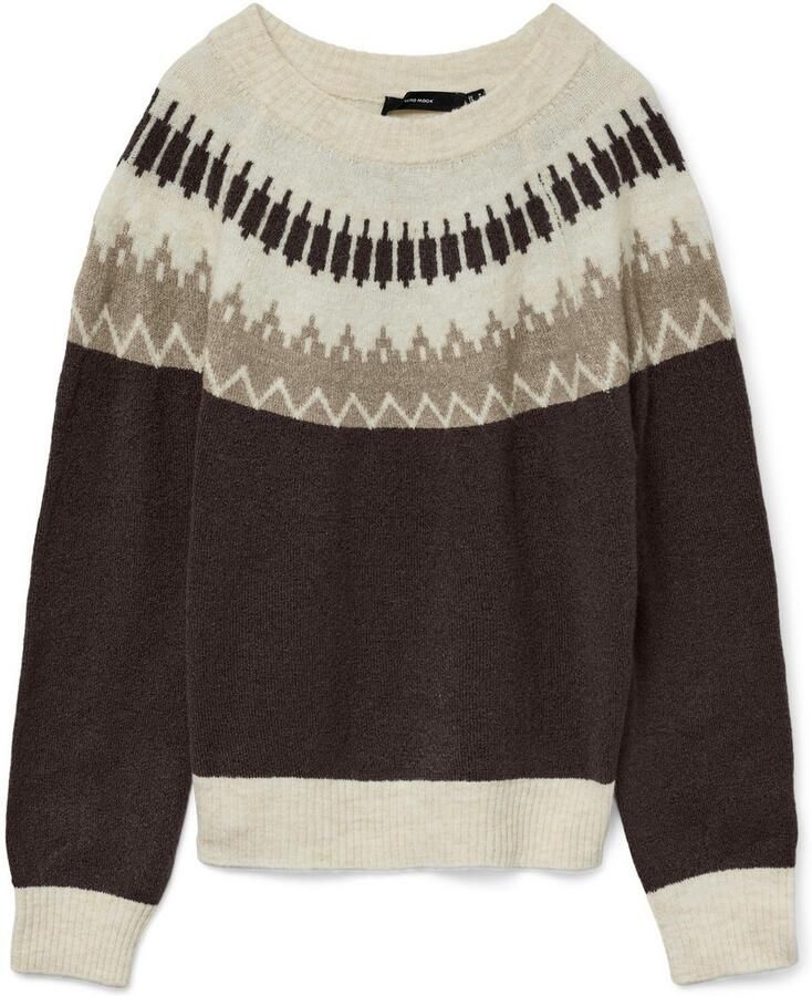Vero Moda Gebreide trui VMSIMONE LS NORDIC PULLOVER GA REP BOO