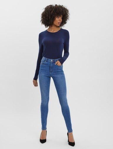 VERO MODA high waist skinny jeans VMSOPHIA medium blue denim - Foto 6